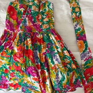 Fun floral retro mini party dress